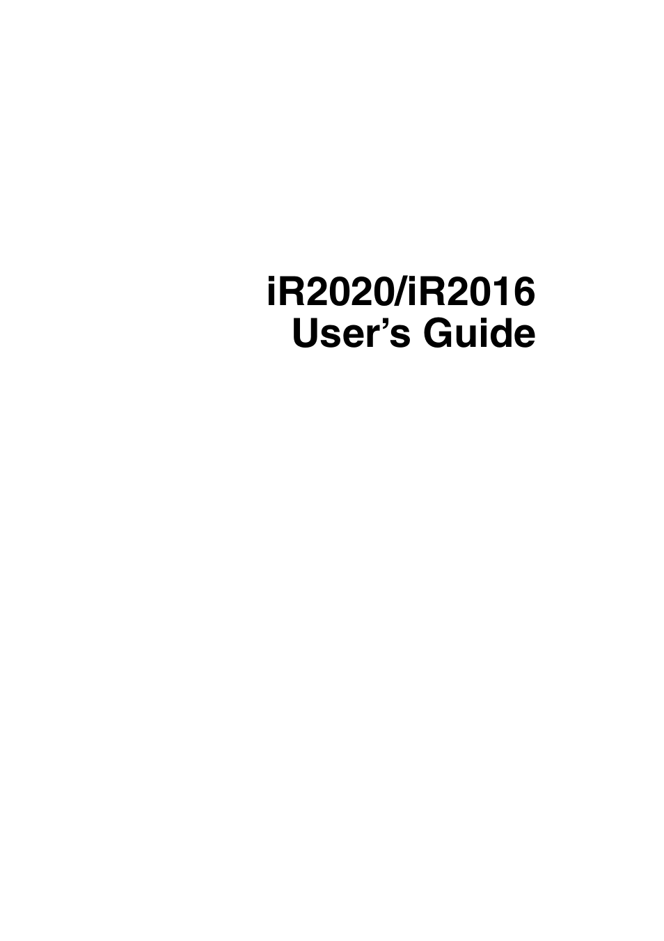 Canon iR 2016 User Manual | Page 3 / 92