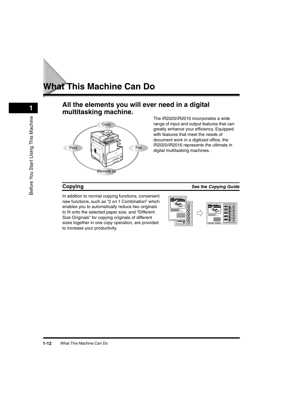 What this machine can do, What this machine can do -12 | Canon iR 2016 User Manual | Page 42 / 92