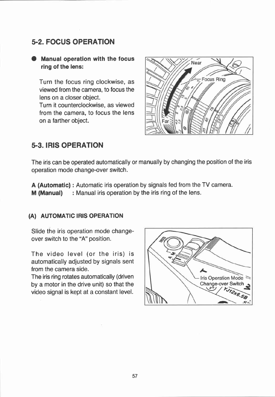 Manual iris operation by the iris ring of the lens | Canon YJ12X6.5B IRS-A User Manual | Page 29 / 46