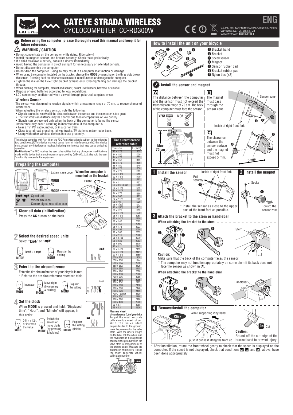 CatEye CC-CD300DW [Double Wireless] User Manual | 2 pages