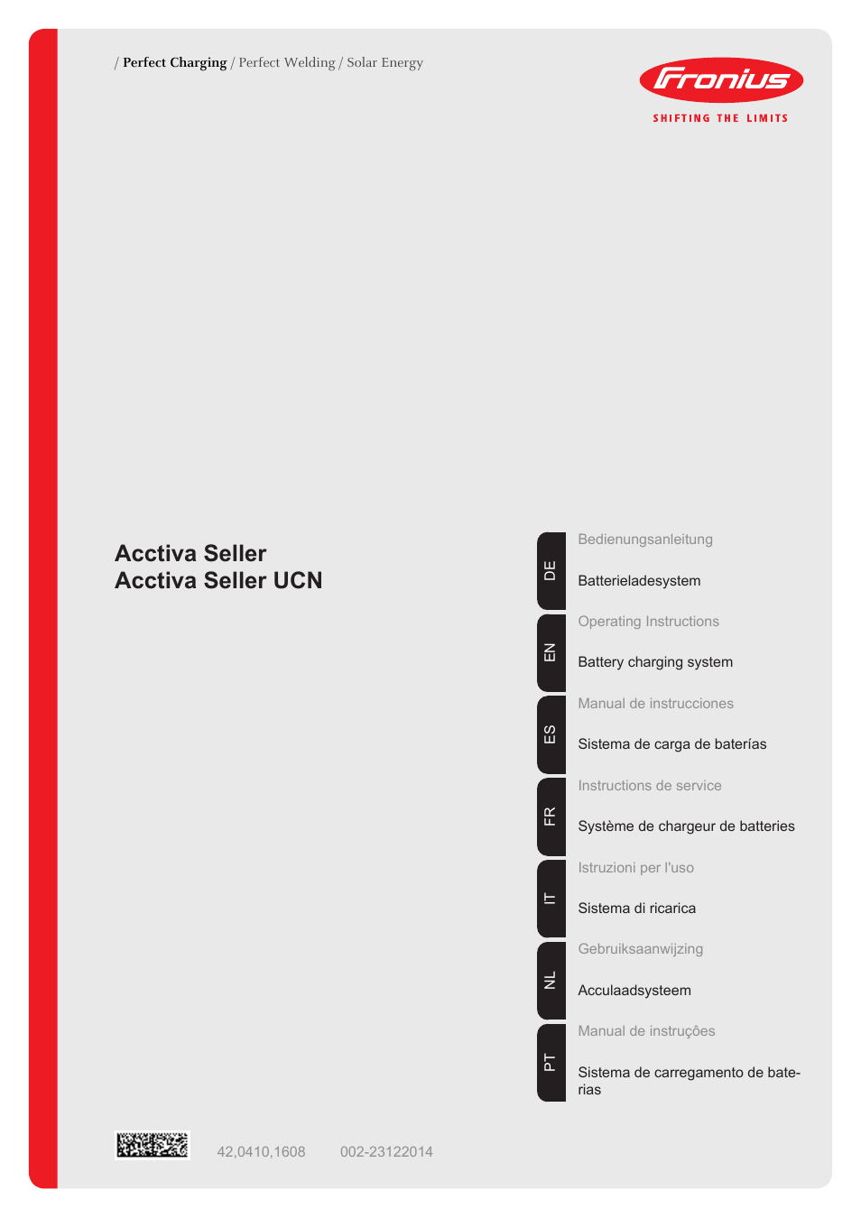 Fronius Acctiva Seller User Manual | 188 pages