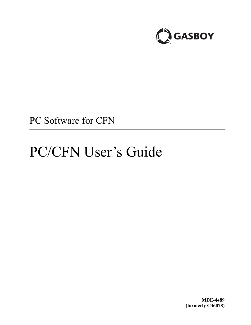 Gasboy PC CFN site controller User Manual | 30 pages