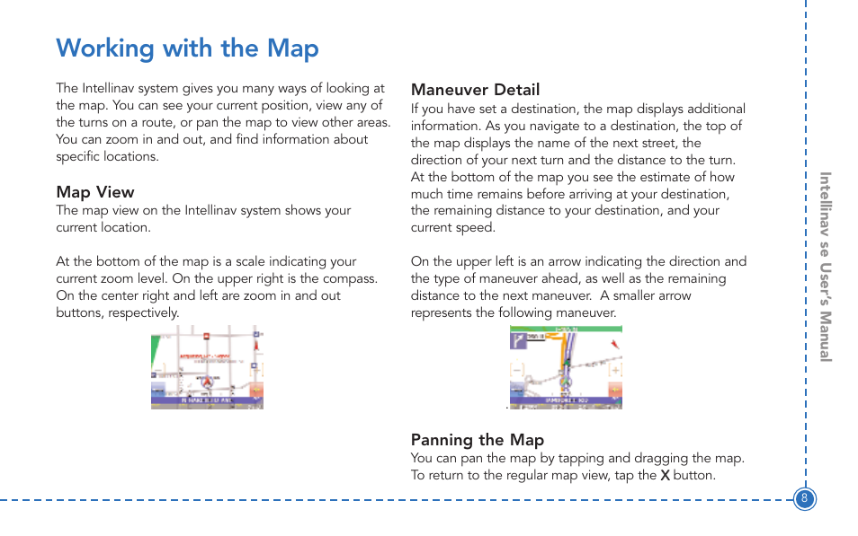 Working with the map | Intellinav SE User Manual | Page 10 / 60