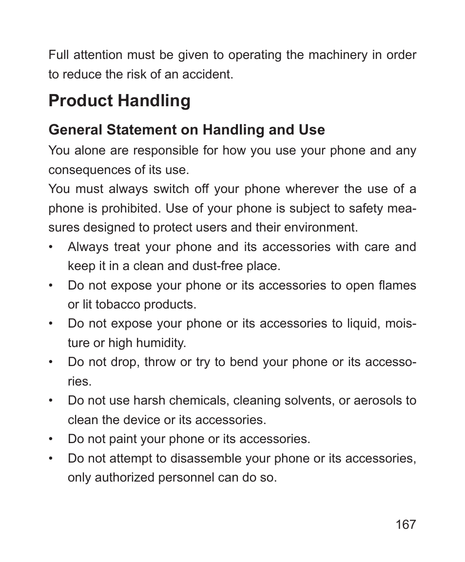 Distraction, Product handling | ZTE Blade 3 User Manual | Page 167 / 179