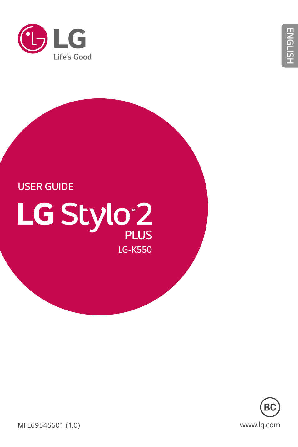 LG Stylo 2 Plus LG-K550 User Manual | 129 pages