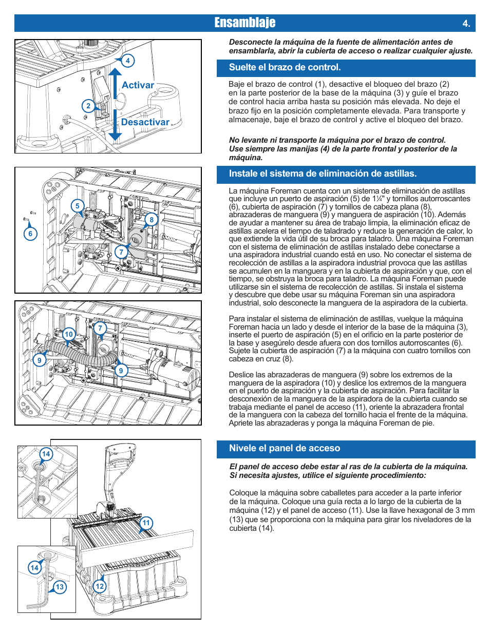 Ensamblaje | Kreg DB210 Foreman Pocket-Hole Machine User Manual | Page 35 / 44