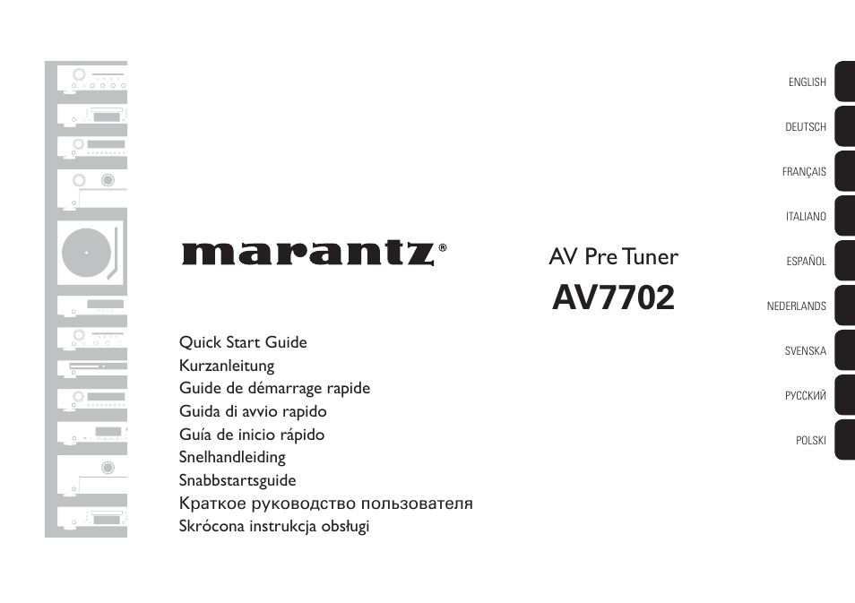 Marantz AV7702 Quick Start User Manual | 12 pages