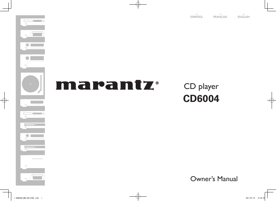 Marantz CD6004 User Manual | 36 pages