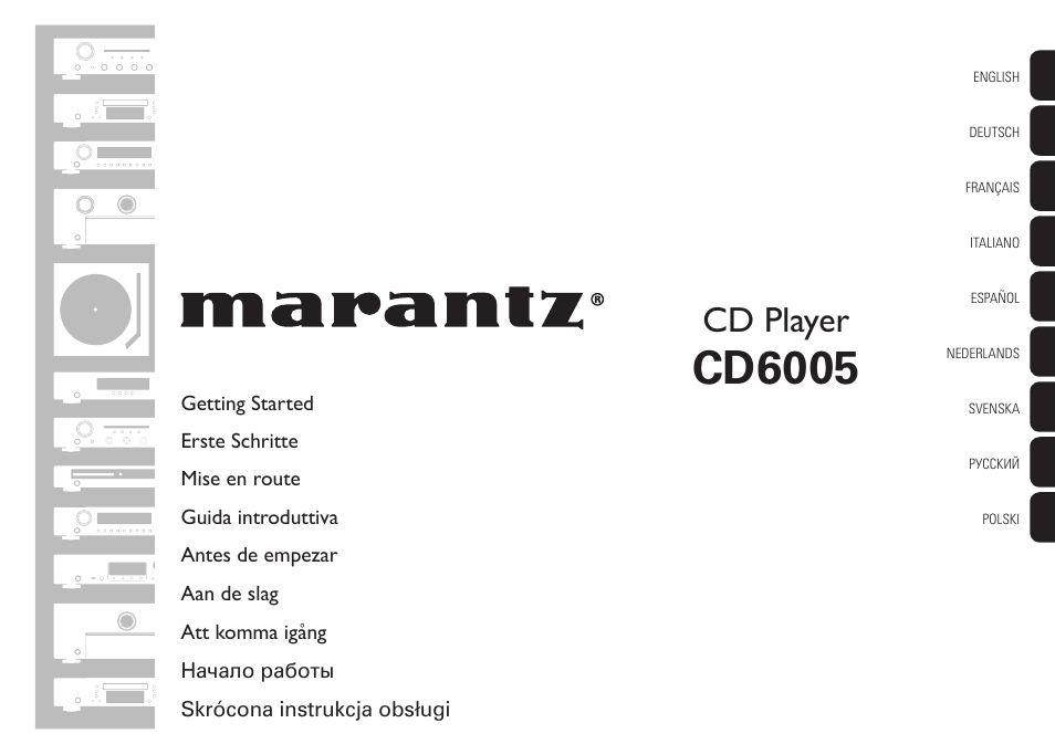 Marantz CD6005N Quick Start User Manual | 10 pages
