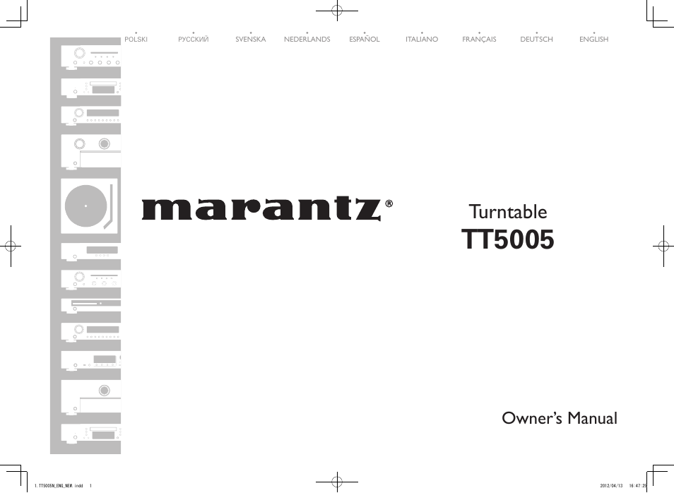 Marantz TT5005N User Manual | 12 pages