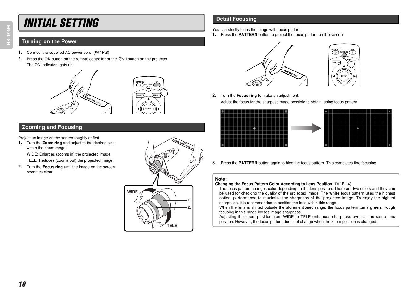 Initial setting | Marantz VP-12S4 User Manual | Page 16 / 37