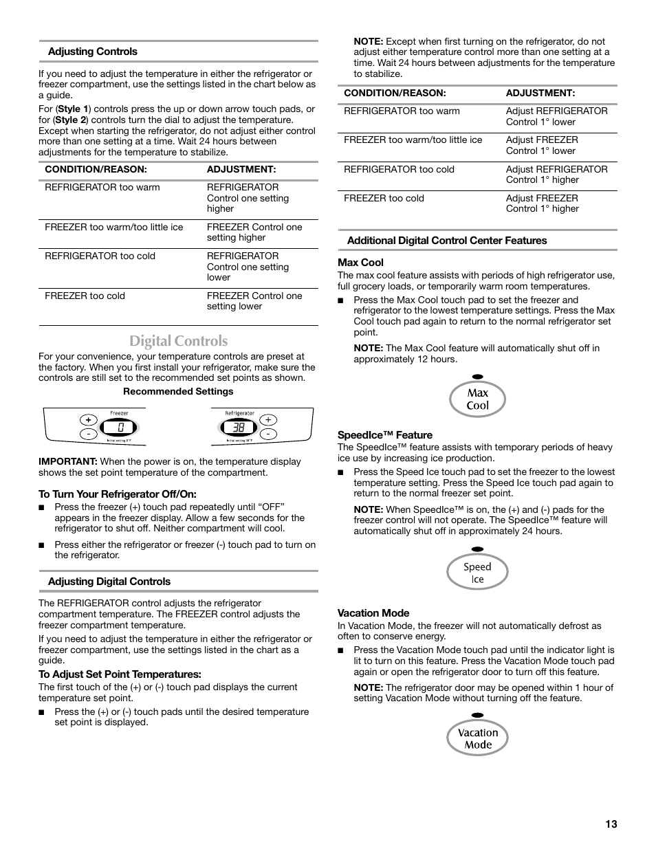 Digital controls | Maytag MBF2562HEW User Manual | Page 13 / 66
