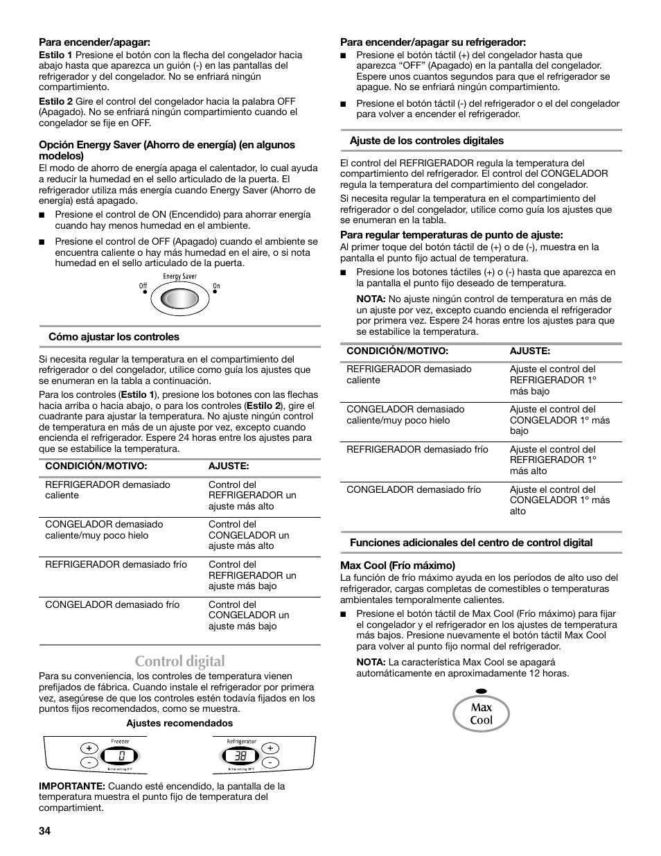 Control digital | Maytag MBF2562HEW User Manual | Page 34 / 66