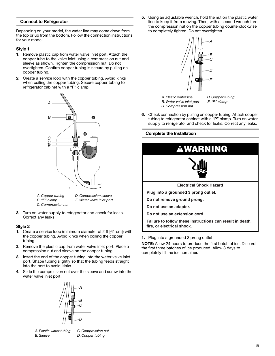 Warning | Maytag MBF2562HEW User Manual | Page 5 / 66