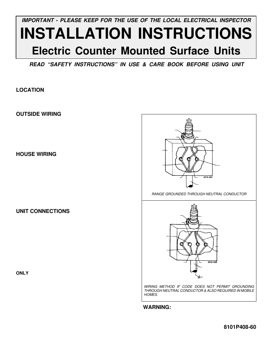 Maytag CSE9000ACE Installation User Manual | 9 pages