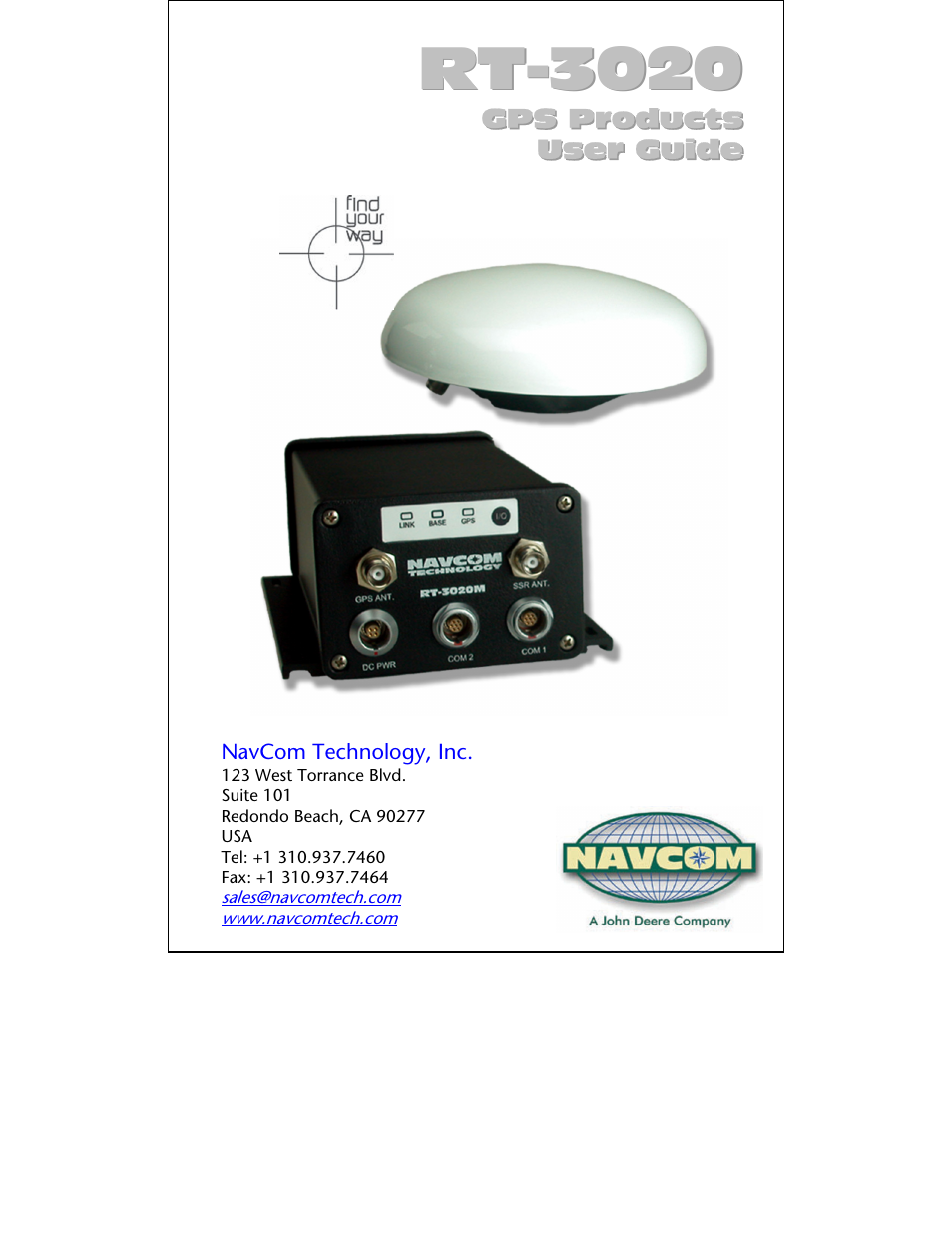 NavCom RT-3020 Rev.A User Manual | 56 pages