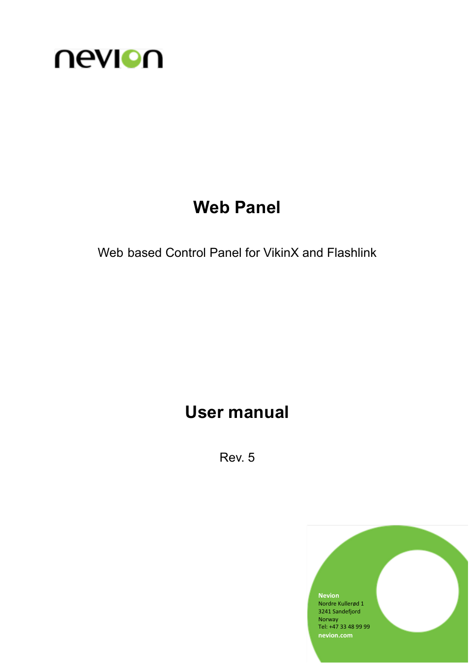 Nevion Web Panel User Manual | 32 pages