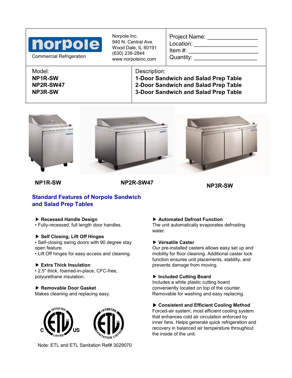Norpole NP1R-SW User Manual | 2 pages