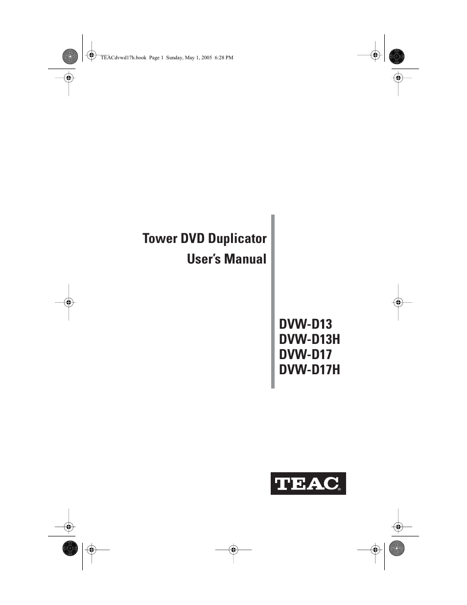 Teac DVW-D13A User Manual | 40 pages