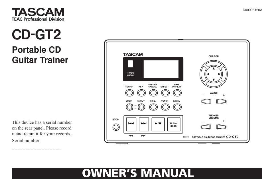 Teac CD-GT2 User Manual | 44 pages