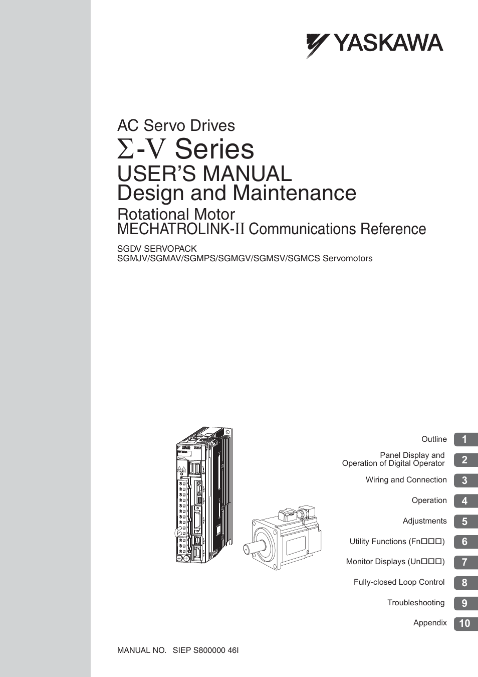 Yaskawa Sigma-5 User Manual: Design and Maintenance - Rotary Motors - MECHATROLINK-II Communications Reference User Manual | 376 pages