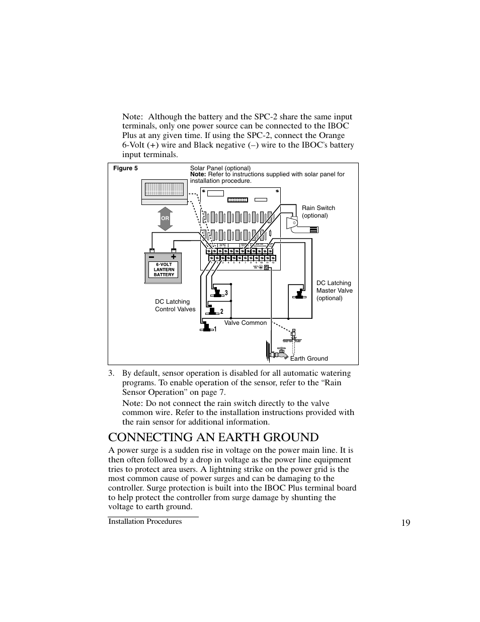 Connecting an earth ground, Installation procedures | Irritrol IBOC-Plus User Manual | Page 21 / 28