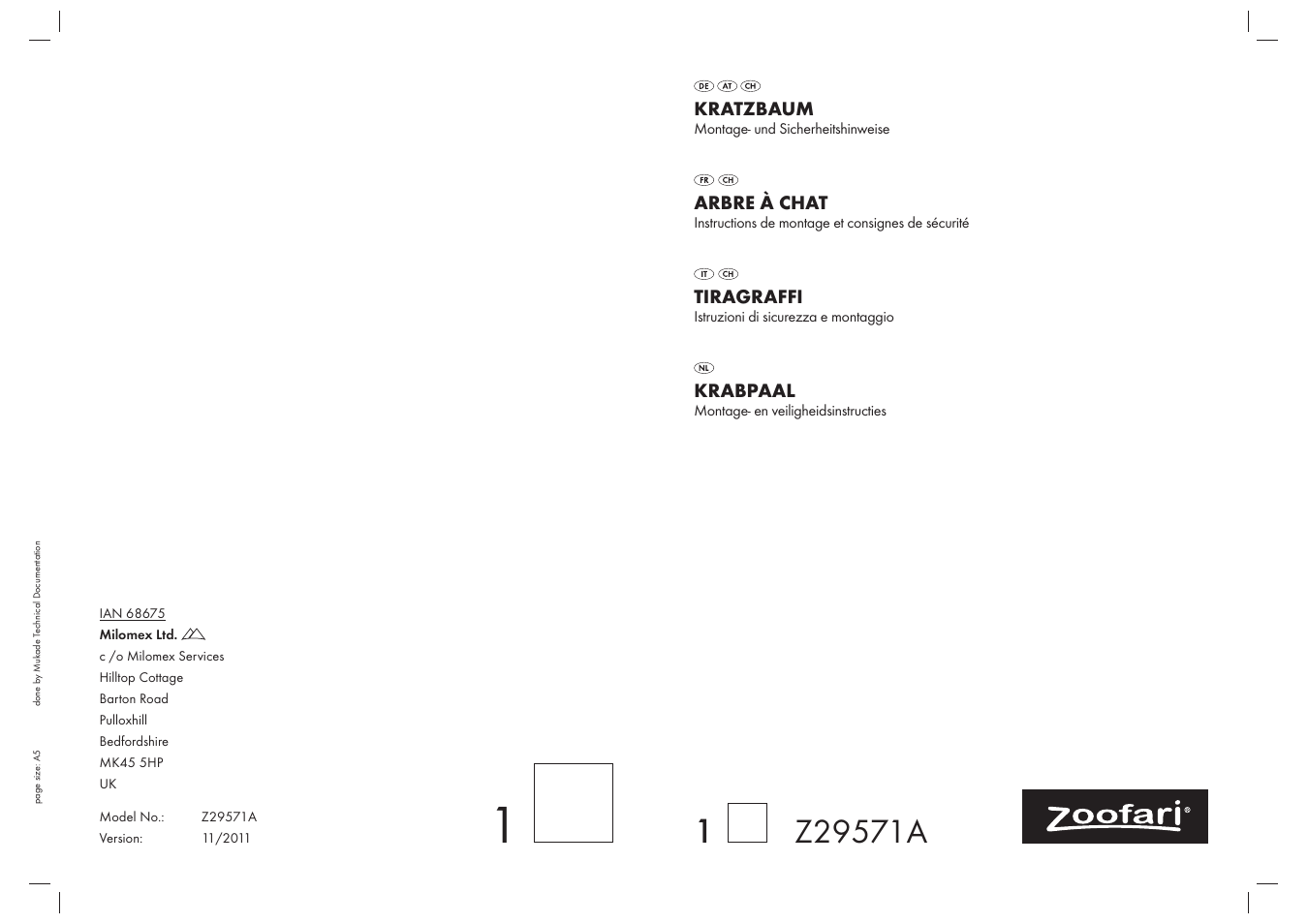 Zoofari Cat See-Saw Z29571A User Manual | 6 pages