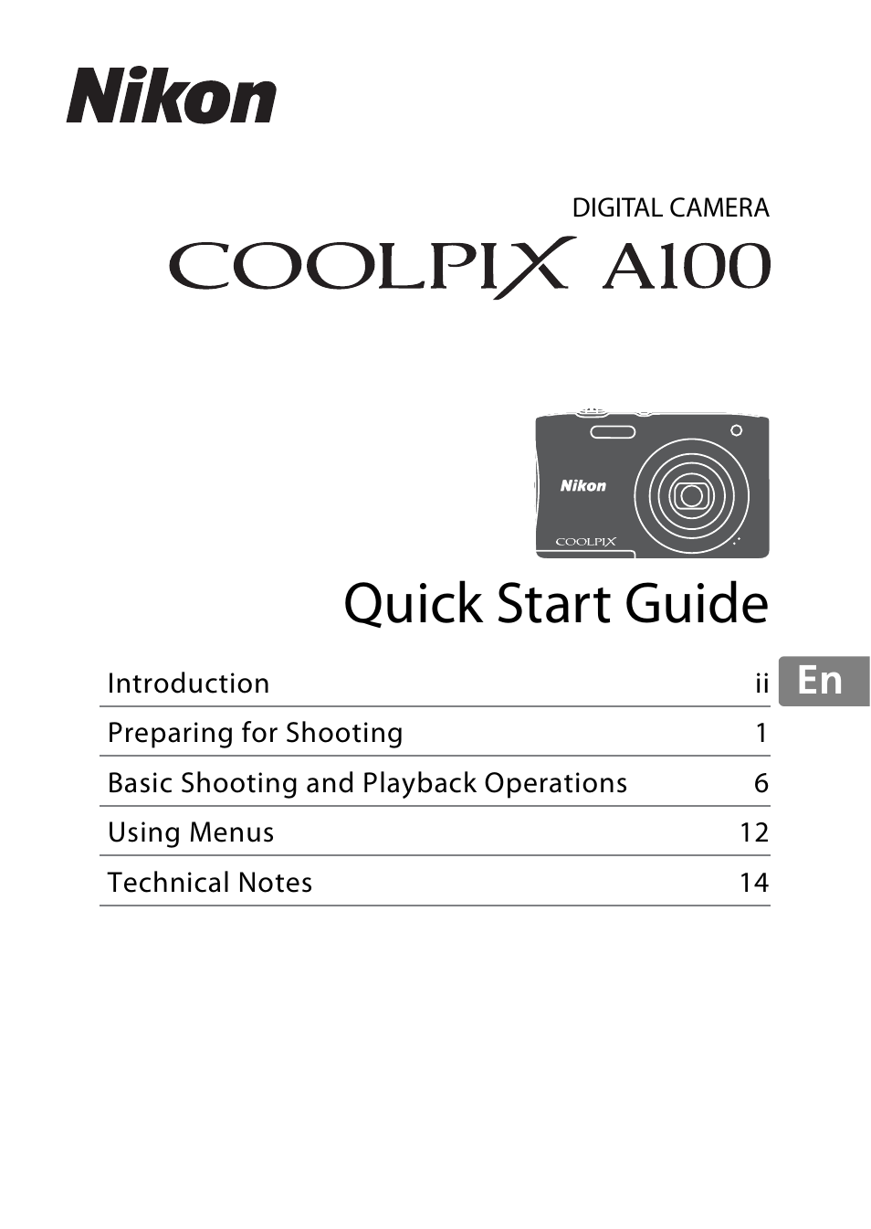 Nikon Coolpix A100 User Manual | 36 pages