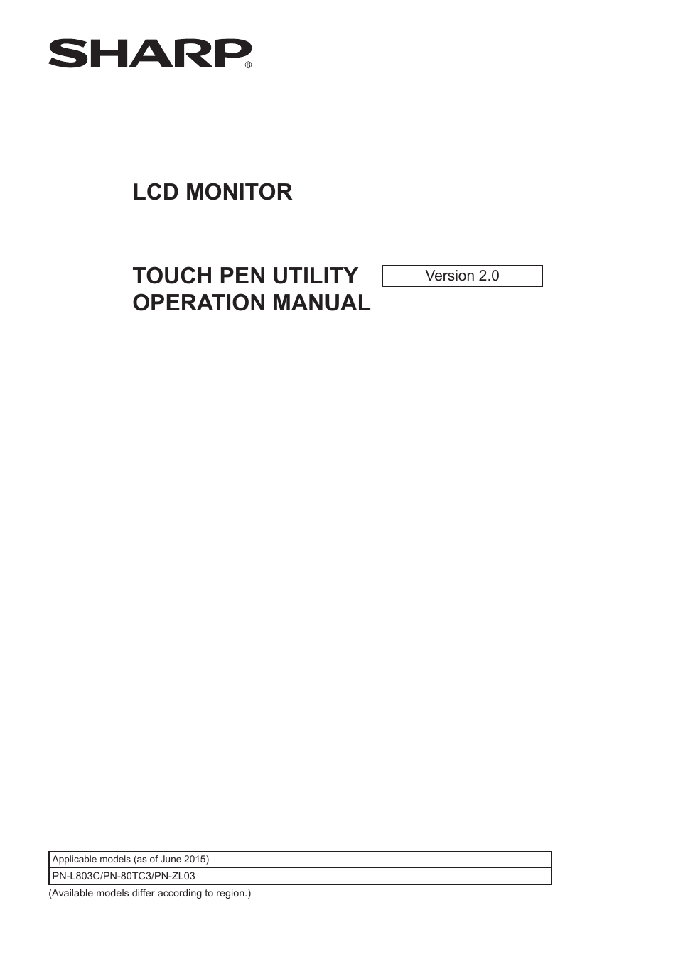 Sharp PN-80TC3 User Manual | 11 pages