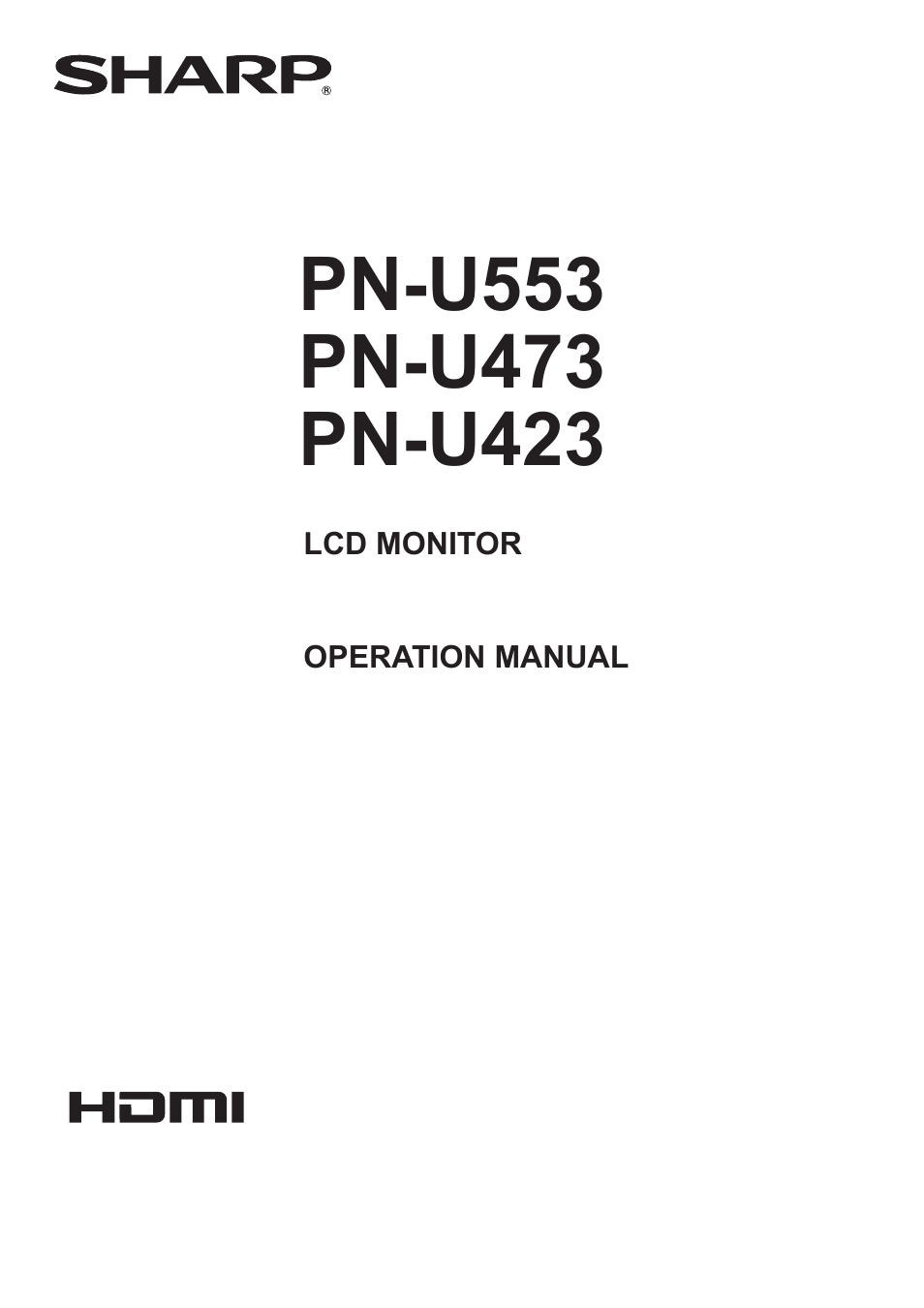 Sharp PN-U423 User Manual | 54 pages